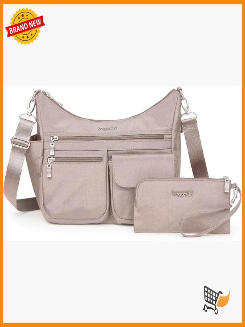 Modern Everywhere RFID Crossbody Hobo Bag 11x9x4.5 Lightweight Nylon